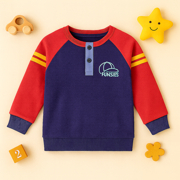 FUNSIES Raglan Henley Tee