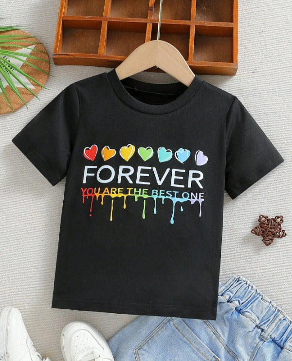 Forever Colorful Hearts Graphic Tee