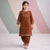 Embroidered Heritage Kurti Set (Brown)