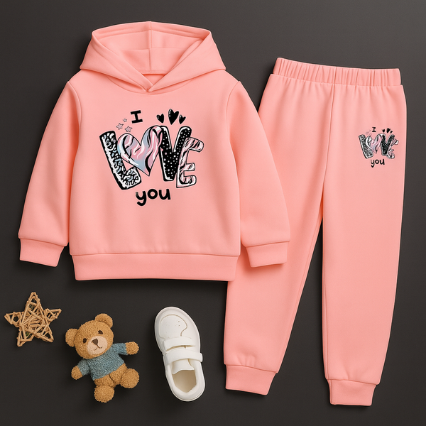 I love You Letter Graphic Tracksuit