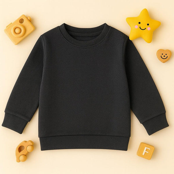 Knitted Pattern Sweatshirt (Charcoal)