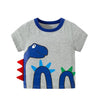 Long Blue Dinosaur Graphic Tee