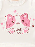 Love You Cat Printed Set