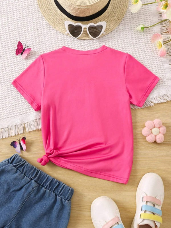 Mamas Girl Letter Tee Pink