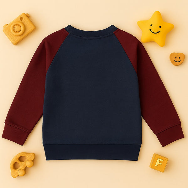 Maroon-Grey Raglan Sweatshirt