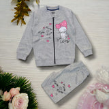 Meow Meow Cat Tracksuit - Grey