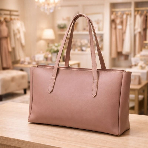 Meridian Faux Leather | Tote | Pink