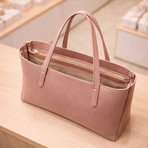 Meridian Faux Leather | Tote | Pink