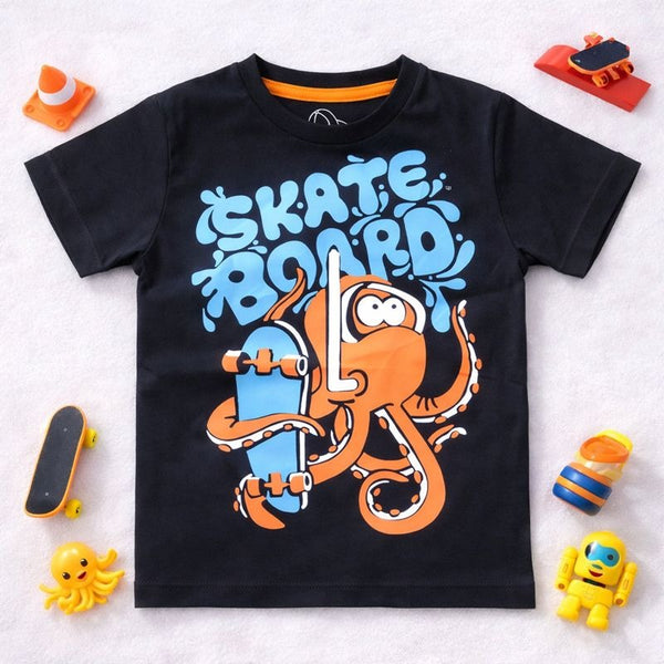 Octopus Skate Board Graphic Tee