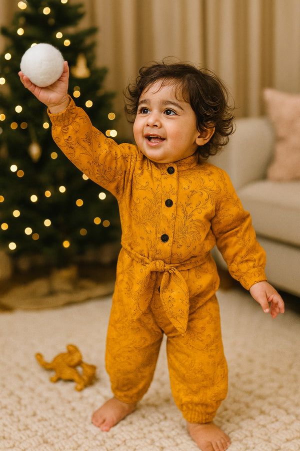 Orange Floral Jumpsuit
