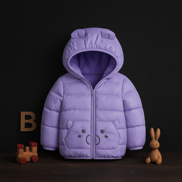 Panda Puffer Jacket (Purple)