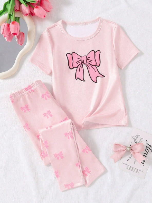 Pink Bow Printed Nightwear