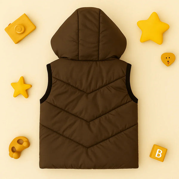 Premium Sleeveless Puffer Jacket (C Brown)