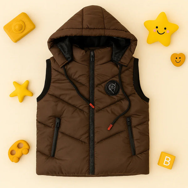 Premium Sleeveless Puffer Jacket (C Brown)