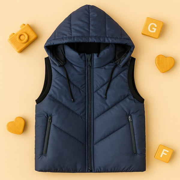 Premium Sleeveless Puffer Jacket (Greyish Blue)