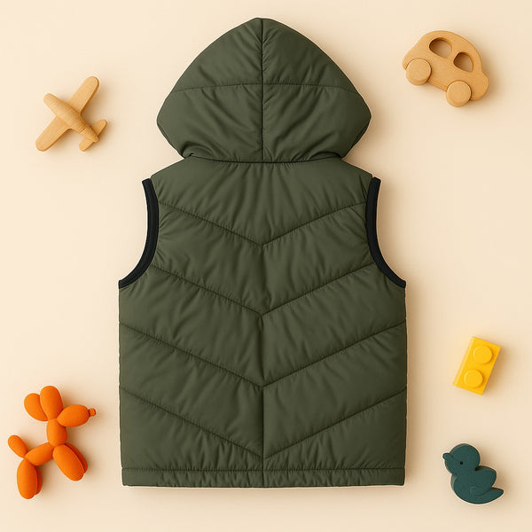 Premium Sleeveless Puffer Jacket (Olive)