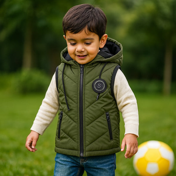 Premium Sleeveless Puffer Jacket (Olive)