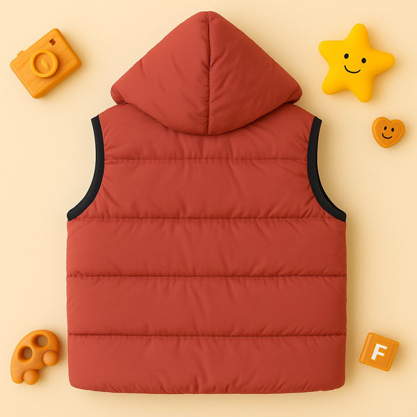 Premium Sleeveless Puffer Jacket (Rust)