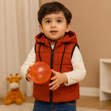 Premium Sleeveless Puffer Jacket (Rust)