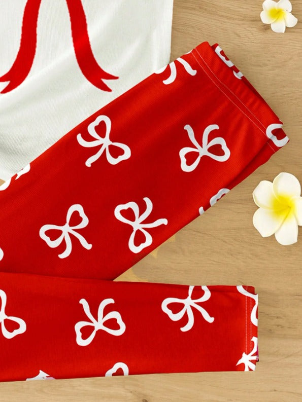 Red Bow Printed Nightwear