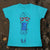 Red Glasses Girl Graphic Tee (Cyan)