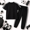 Shoulder Stripes Horns Tracksuit Black
