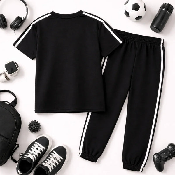 Shoulder Stripes Horns Tracksuit Black