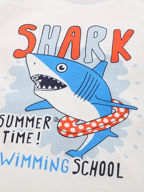 Swimming School Shark Graphic Tee