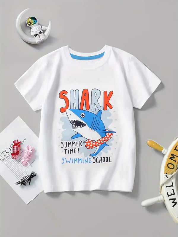Swimming School Shark Graphic Tee