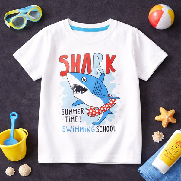 Swimming School Shark Graphic Tee