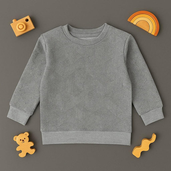 Textured Sweat Shirt (Light Grey)