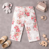 V Floral Cropped Pants