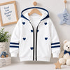 Navy Hearts Zipper Hoodie