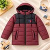 Burgundy Hooded Puffer Jacket