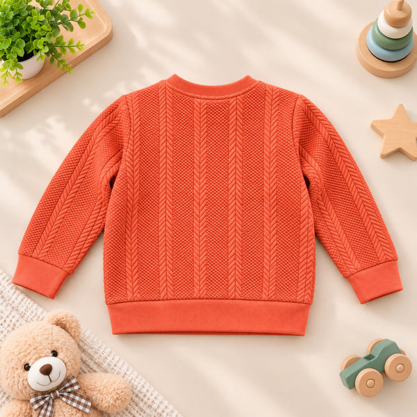 Coral Textured Sweatshirt