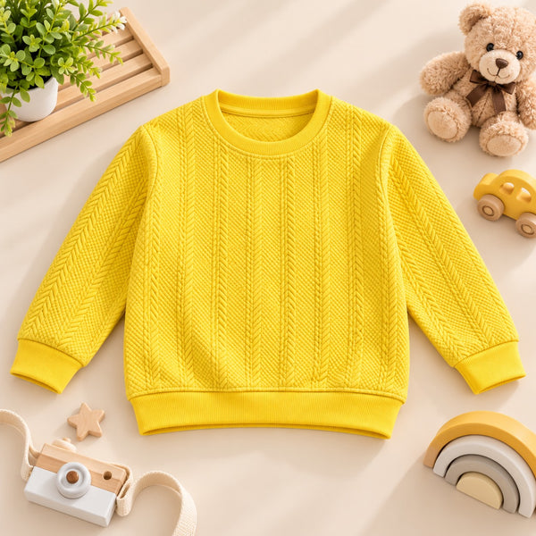 Yellow Textured Sweatshirt