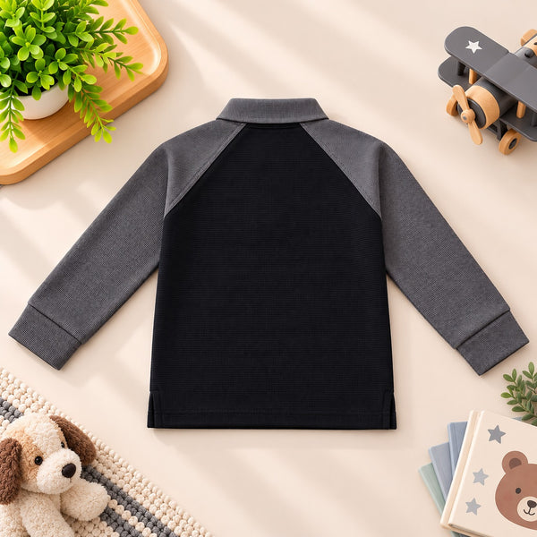 Classic Black Colorblock Polo