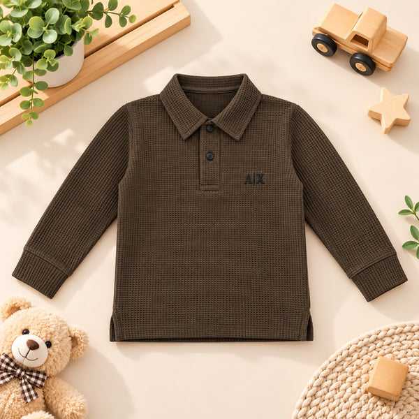 Classic Textured Polo C-Brown