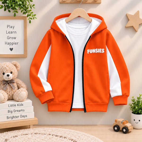 Orange Edge Zipper Hoodie