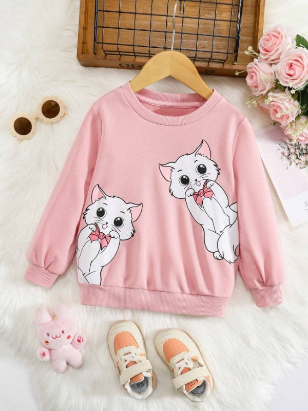 White Cats Sweatshirt (Pink)