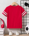 White Stripes 10 Letter Tee Red