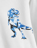 White T Rex Zipper Hoodie