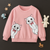 White Cats Sweatshirt (Pink)