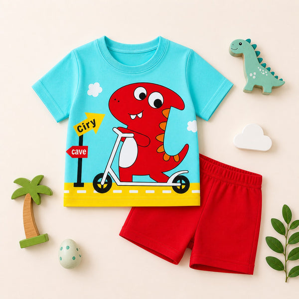 Red Dino Rider Graphic Set