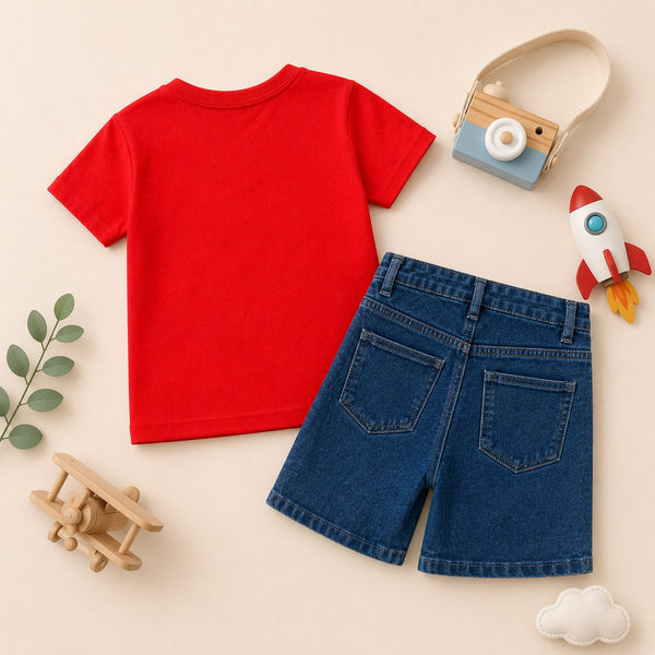 NB Plane Graphic Jeans Set