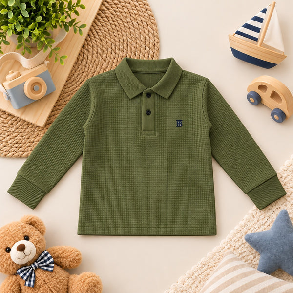 Classic Textured Polo Olive