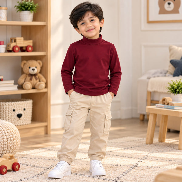 FS Basic Mock Neck Maroon