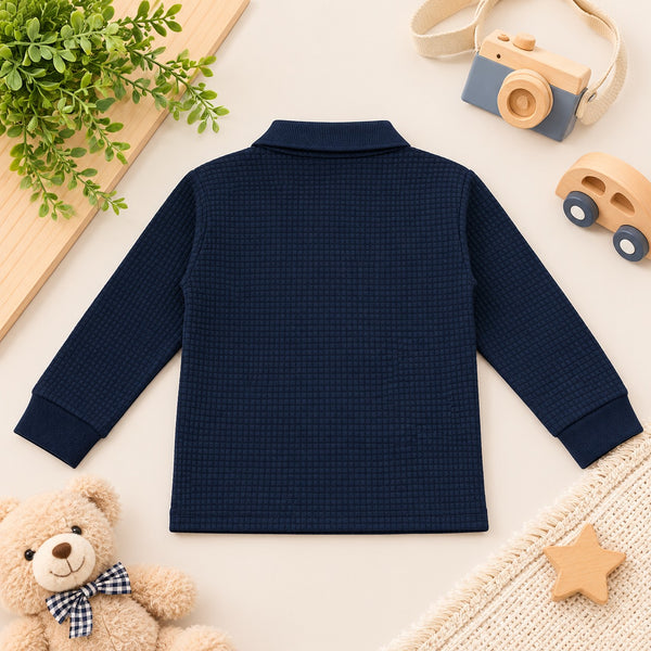 Classic Textured Polo Navy
