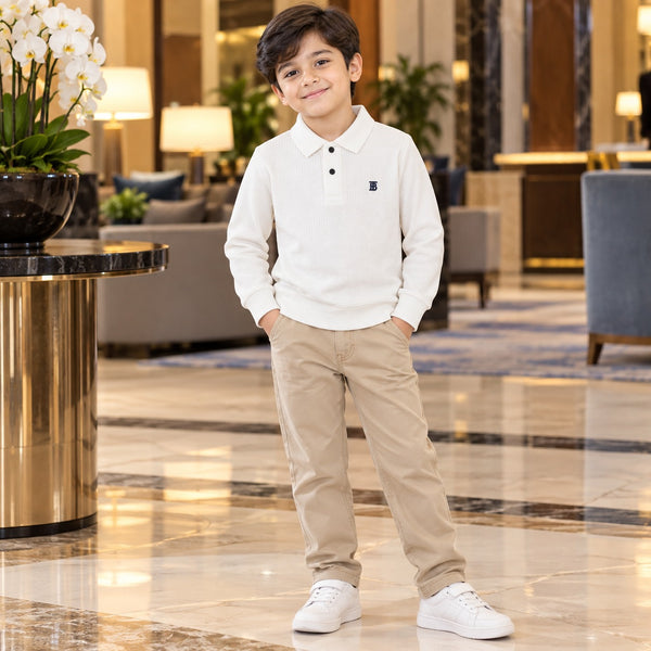 Classic Textured Polo White