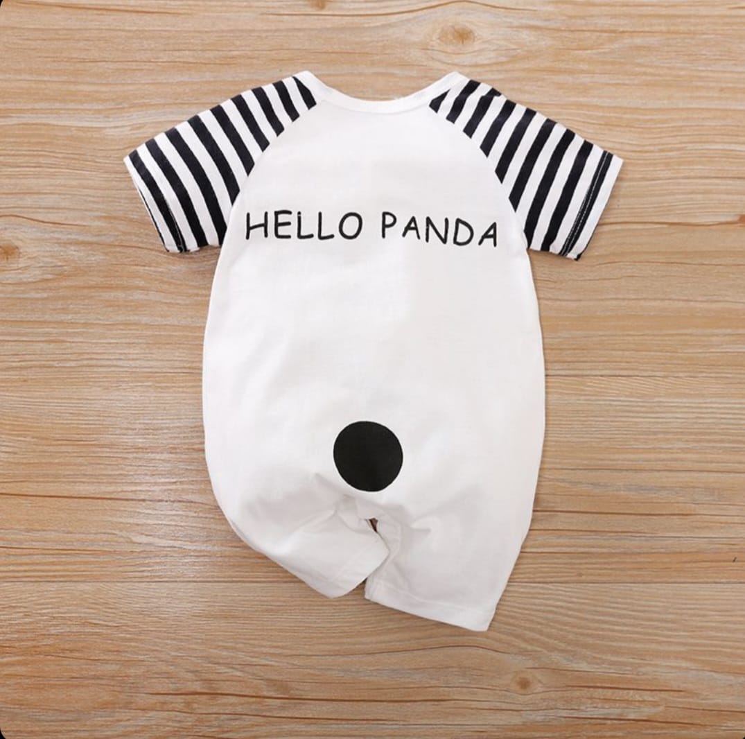 Hello Panda Stripes Romper